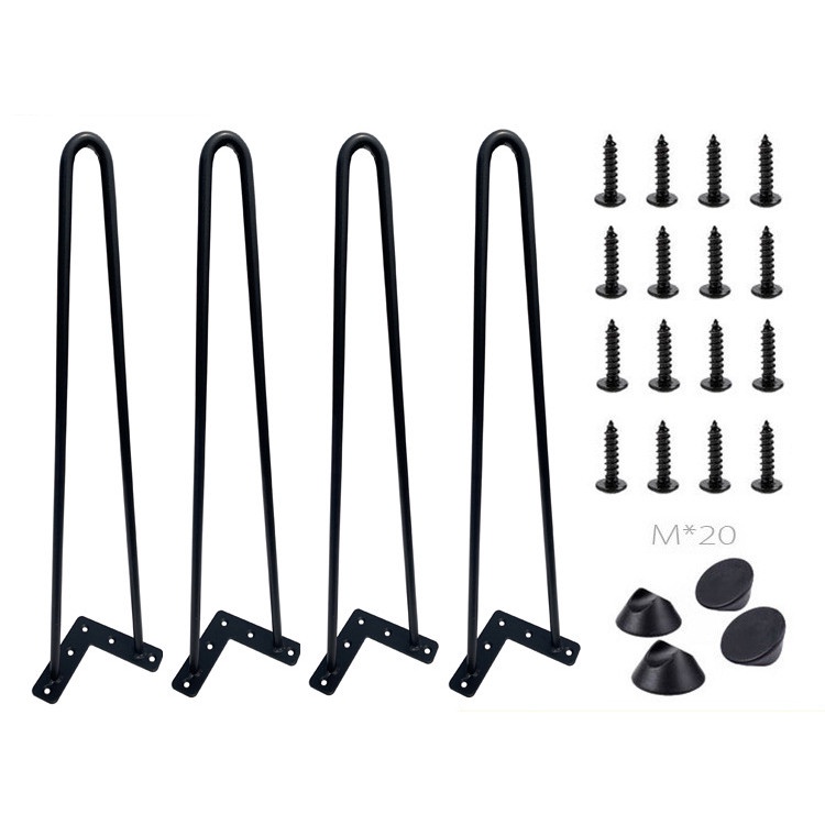 Hairpin Table Legs, 2rods, Set of 4pcs for Desk, Dining Table, Side