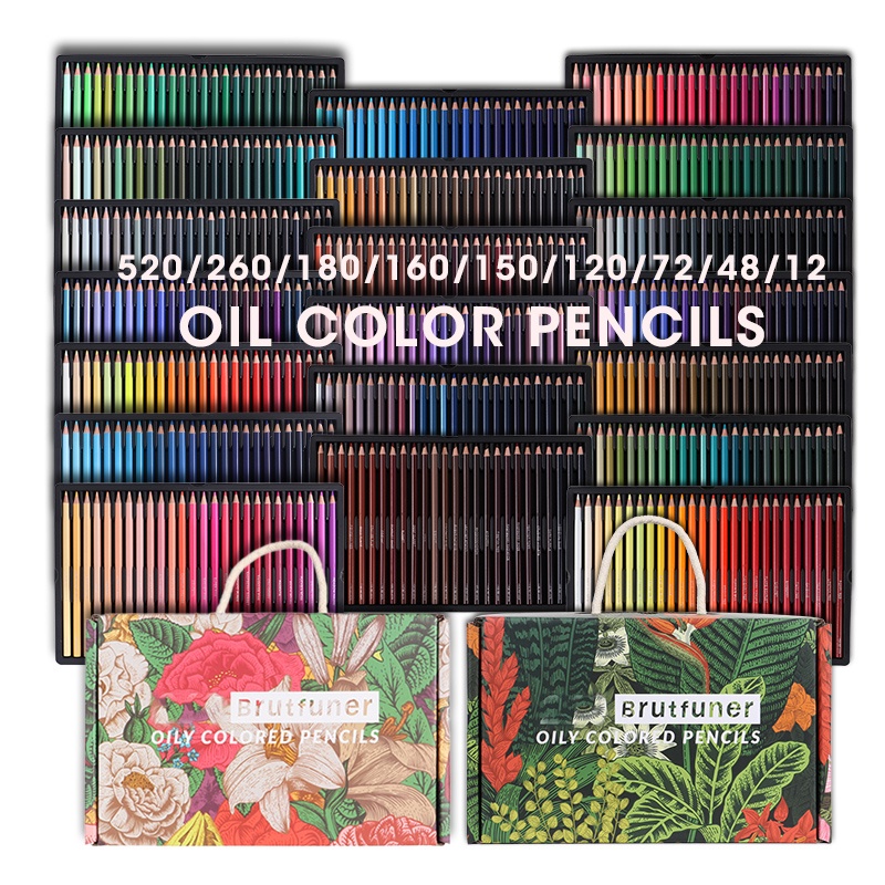 48/72/120/150/200 Professional Oil Color Pencil Set with Storage Bag  Watercolor Drawing colored