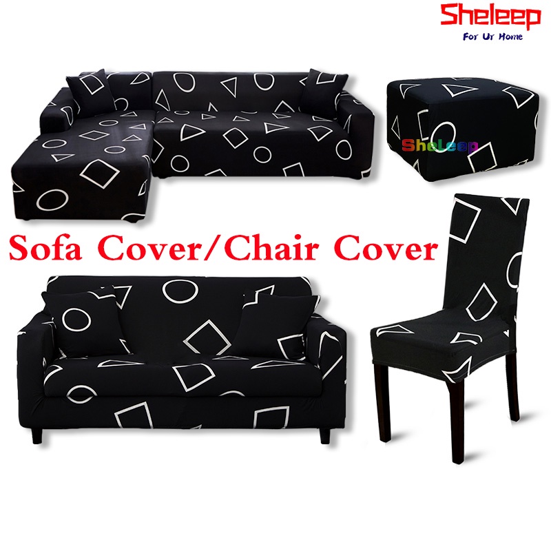 Sheleep Sofa Cover Stretchable 1/2/3/4 seater Sofa Cover Black Color