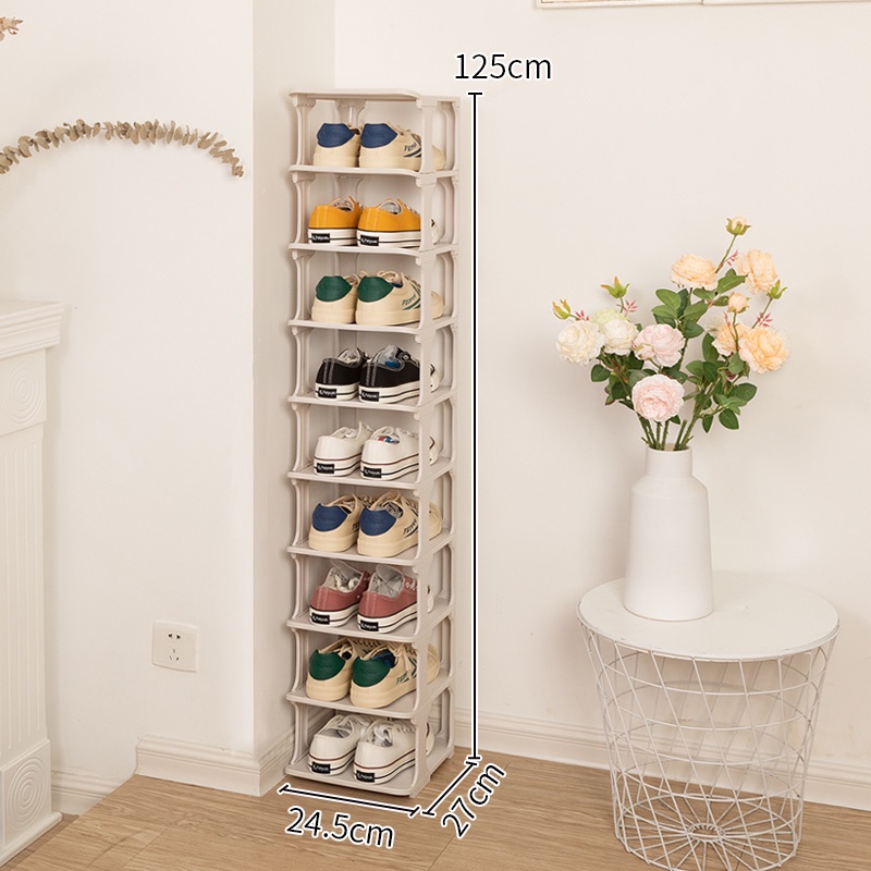 5/8/10 Tier Plastic Shoe Organizer Stackable Shoe Storage Rack