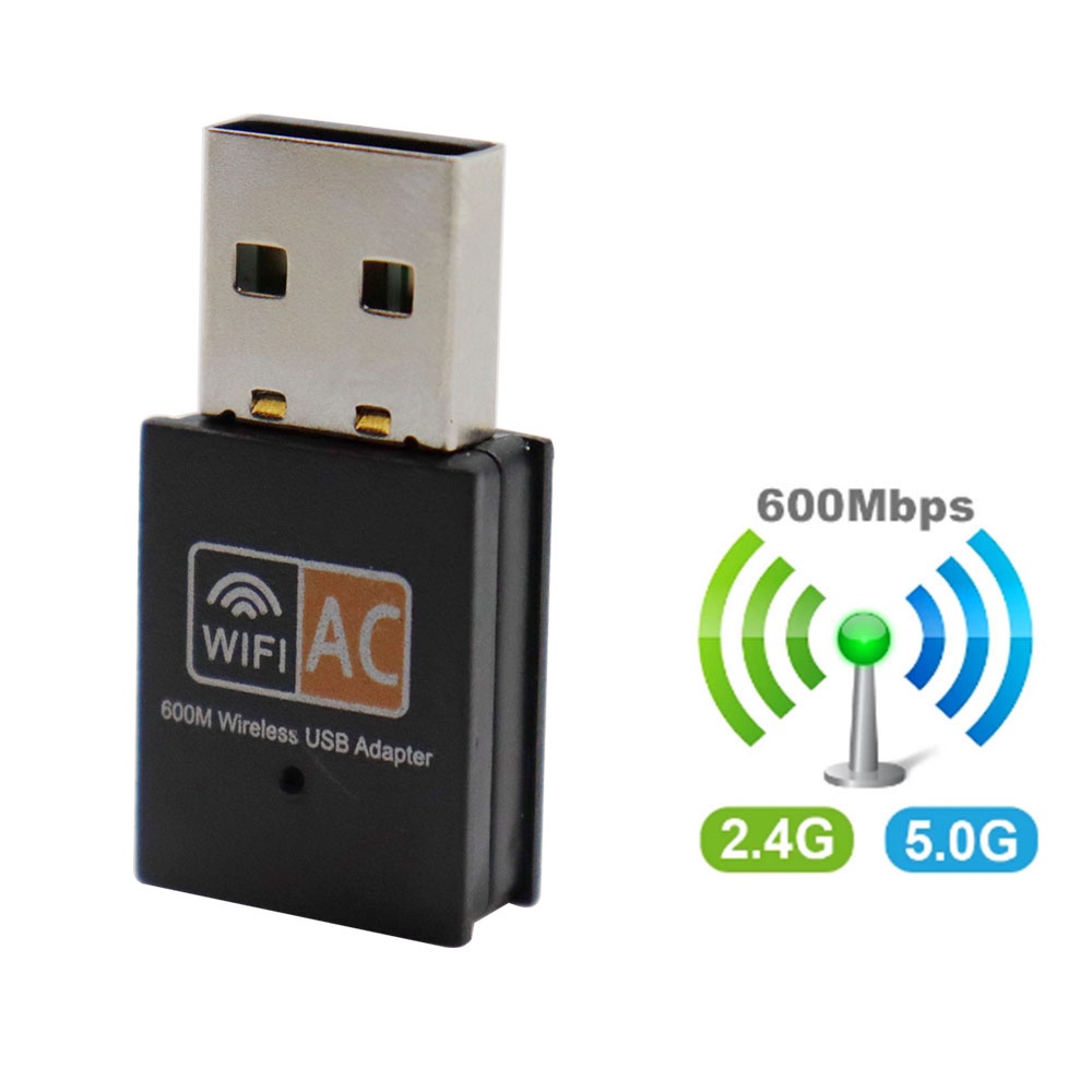 600Mbps WiFi Adapter Dual-Band 2.4G/5G Hz Mini Wireless WiFi Dongle ...