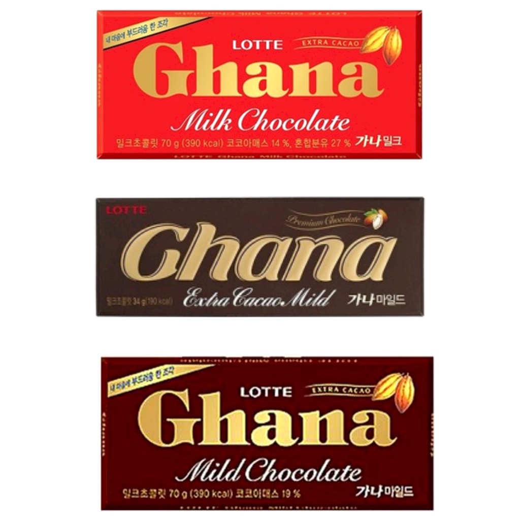 LOTTE GHANA MILK CHOCOLATE (M) 70G / GHANA MILD CHOCOLATE (M) 70G ...