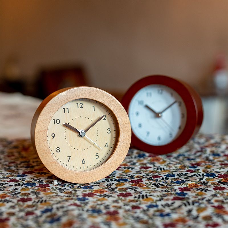 Solid Wood Alarm Clock Student Dedicated Desktop Precise Silent Boys
