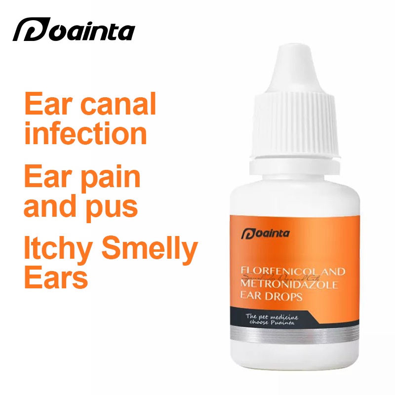 PUAINTA Pet Ear Inflammation Drops Ear Mites Infection Treatment Ear Odor and Itching Relief For