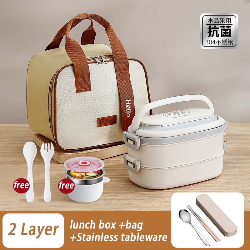 2/3 Layer 304 Stainless Steel Lunch Box Thermal Insulation Lunch Box