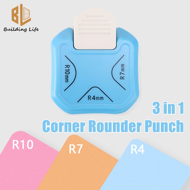 3 In 1 Paper Corner Rounder Cutter Punch 4mm+7mm+10mm Hole Puncher ...
