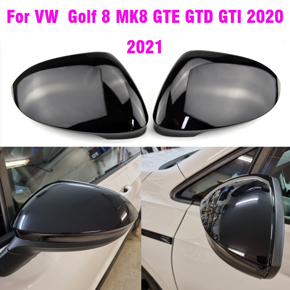 For VW Golf 8 MK8 2020 2021 Mirror Covers Caps RearView Mirror Case Cover Carbon Look Bright