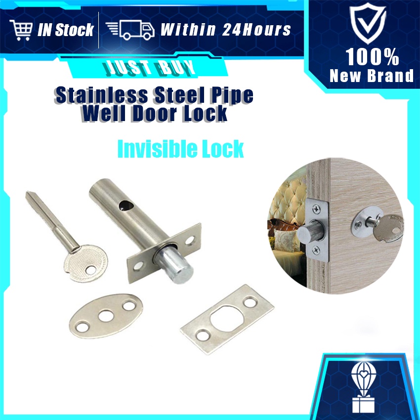 Universal Steel Pipe Lock Invisible Hidden Lock Fire Door Escape Aisle