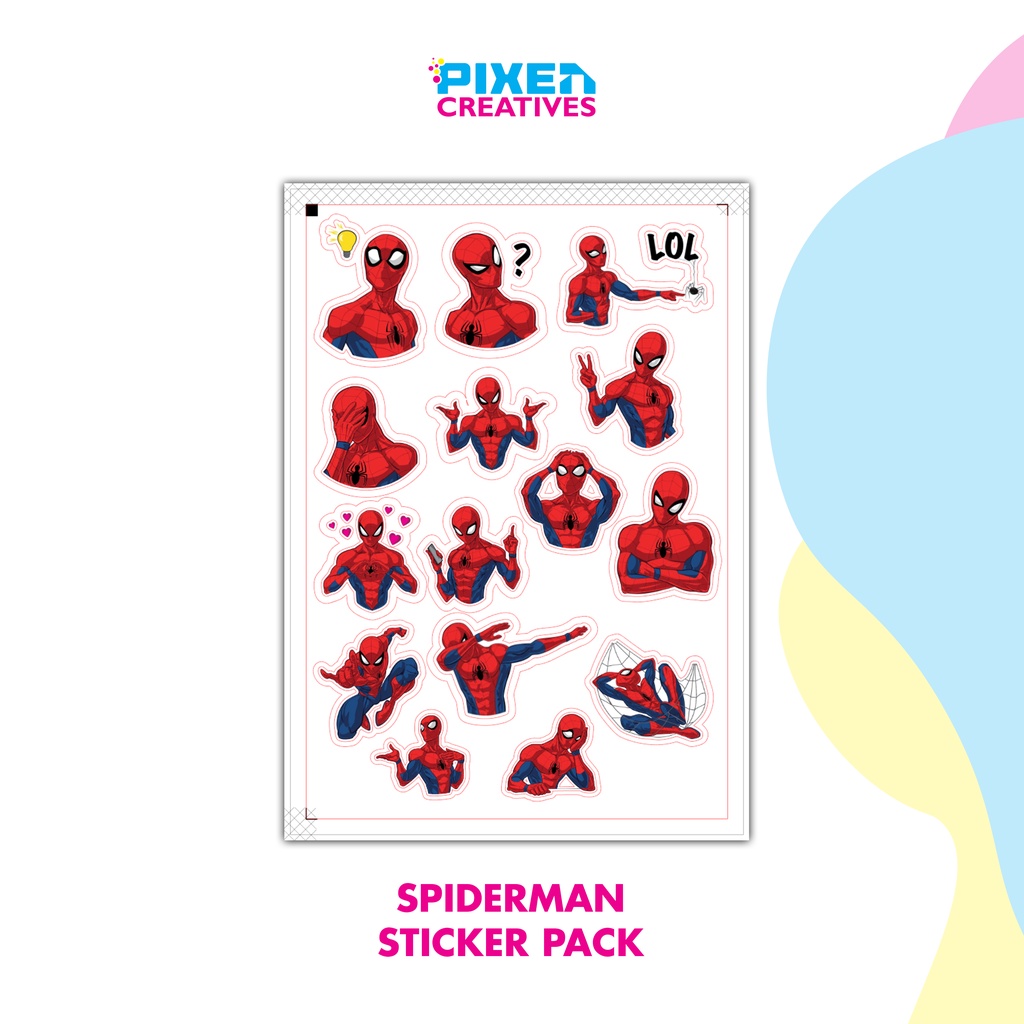 Spiderman Sticker Pack Vinyl Laminated | Shopee Malaysia