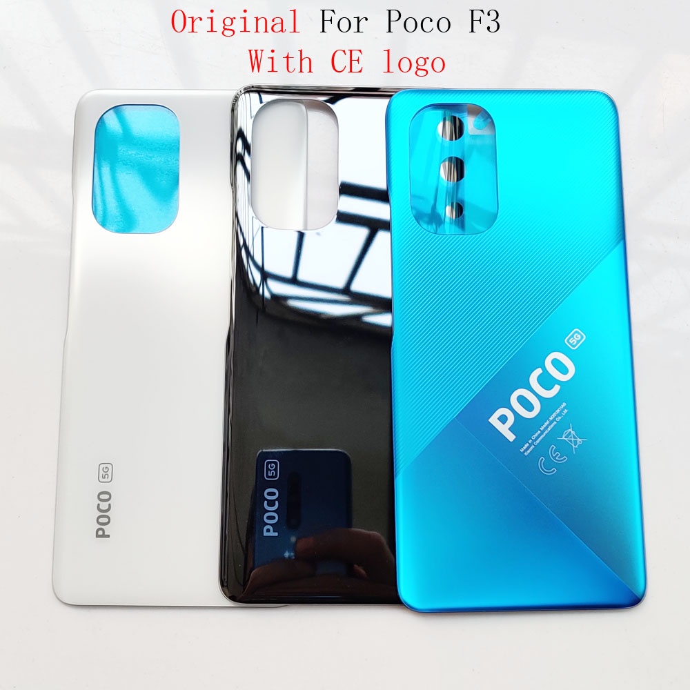 100% Original For Xiaomi Poco F3 5G Battery Cover, Gorilla Glass Back Cover  , Replacement Rear