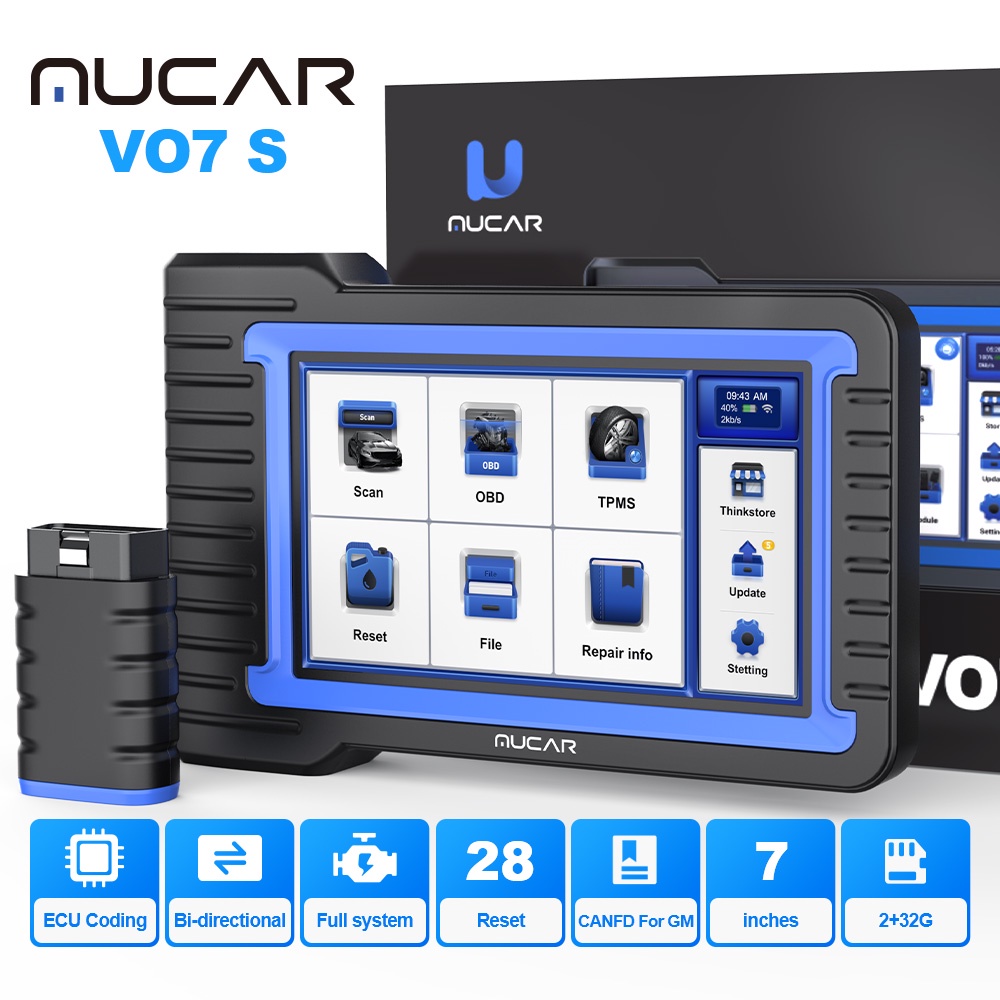 THINKCAR MUCAR VO7/VO7S Professional OBD2 Car Diagnostic Scanner Auto ...