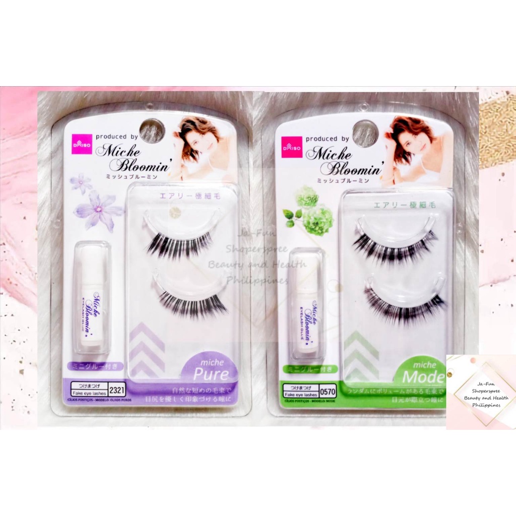FALSE EYELASHES WITH EYELASH GLUE ( PURE & MODE ) ( JAPAN DAISO MICHE