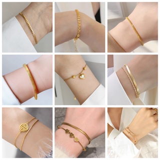 Double Layer Bracelet Female Stainless Steel 18K Gold Bracelet - China  Bracelet and Jewelry price