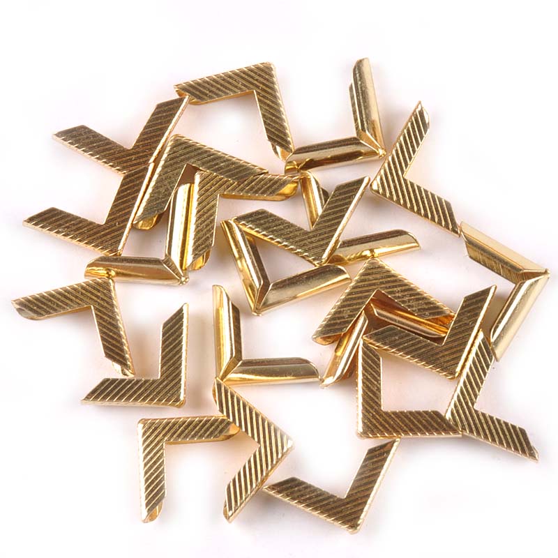 17x17x3mm 50pcs Golden Striped Corner Protector For Scrapbooking ...