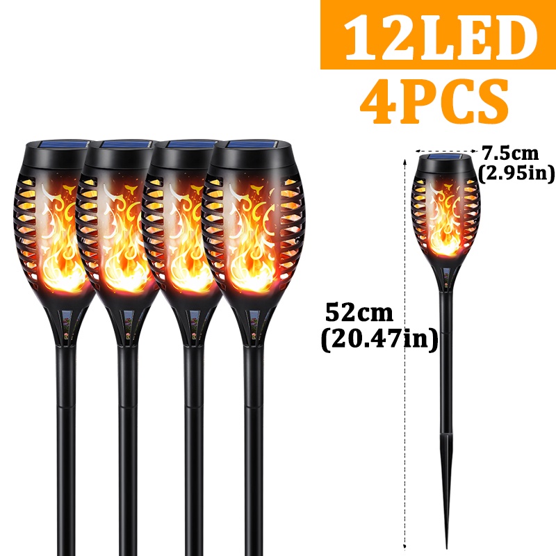 12LED 4pack solar light flashlight flashlight blinking flame light