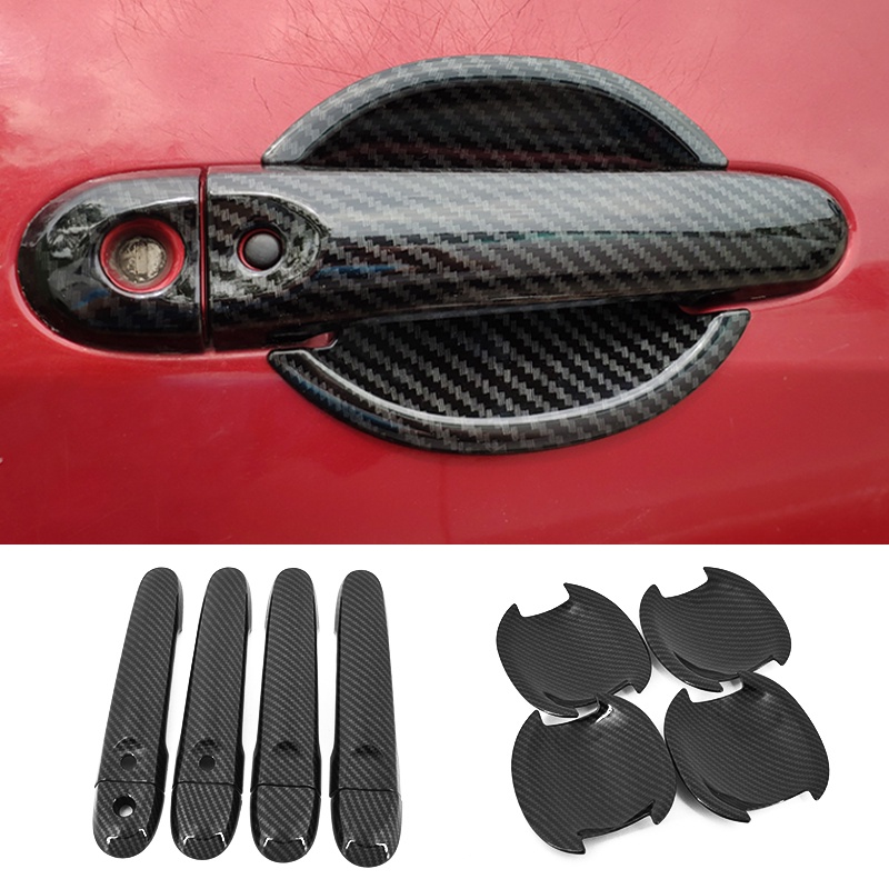 For NISSAN ALMERA N17 2012-2019 carbon fiber pattern car door handle ...