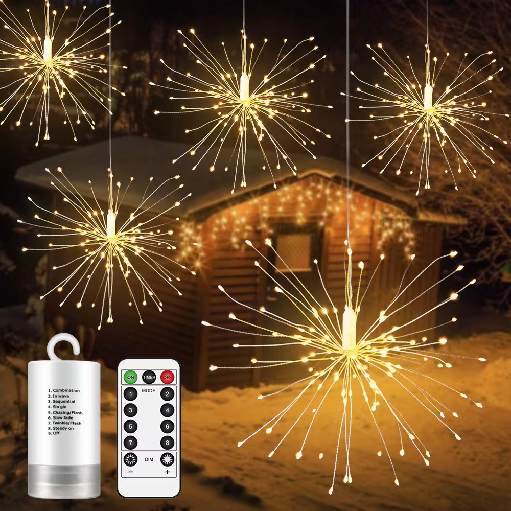 LED Starburst Fairy Lights Remote Control, Best Selling Hanging Starburst LED  Lights Wedding Home Decor Remote Firework, Christmas,firework 