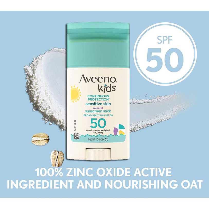 Aveeno Kids Continuous Protection Sensitive Skin Mineral SPF 50