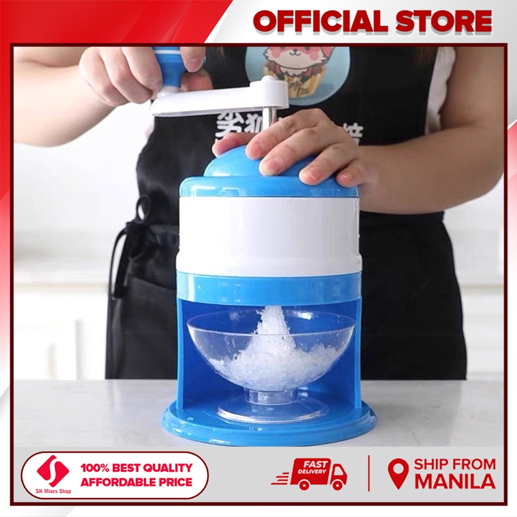 Household Manual Ice Crusher Hand Crank Ice Shaver for Snow Cone