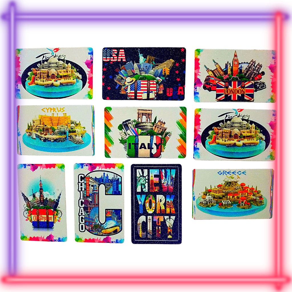 Rubber Ref Magnet International Travel Destinations Souvenirs-sold per ...