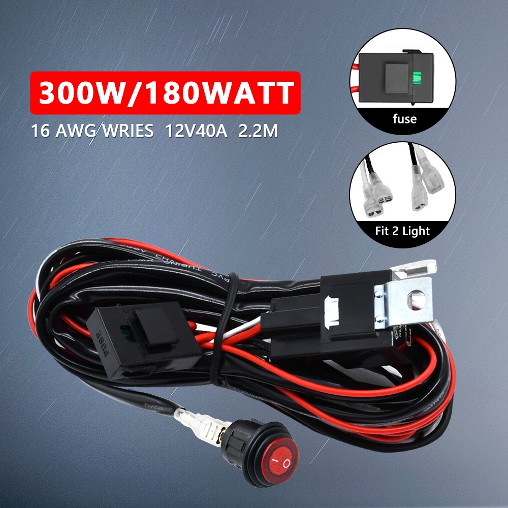 Car Led Light Bar Wire Driving Fog Lights Wiring Harness Relay Loom LED