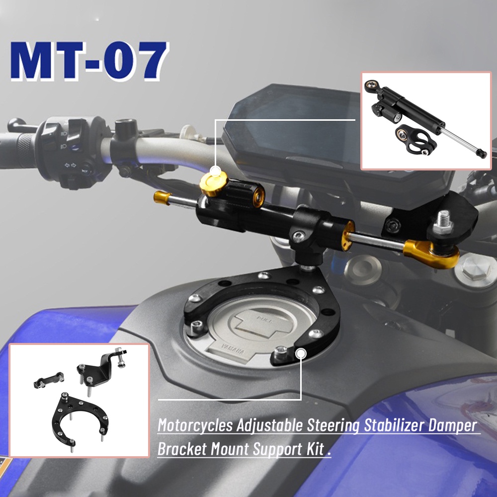 MT07 Motorcycles Adjustable Steering Stabilizer Damper Bracket Mount