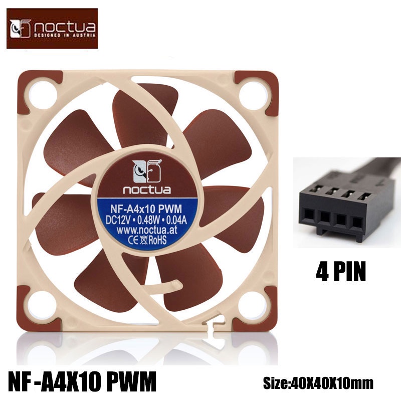 Noctua NF-A4x10 PWM 3pin/4pin 12V/5V Case Fan 40x40x10mm Thin Fan