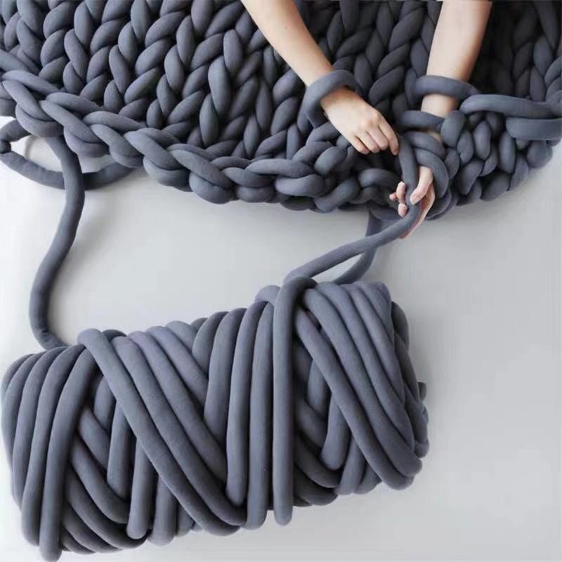 1Pc 100g/250g/500g Coarse Yarn Cotton Straw Line Ins Super Hand Blanket ...