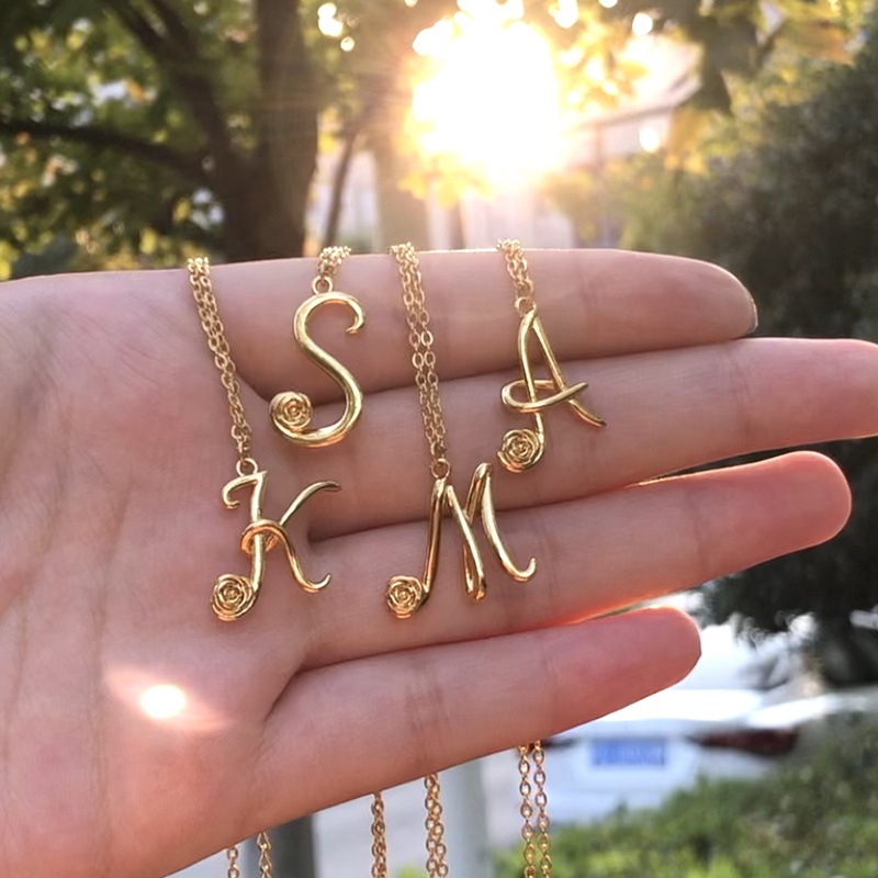 English letter store necklace