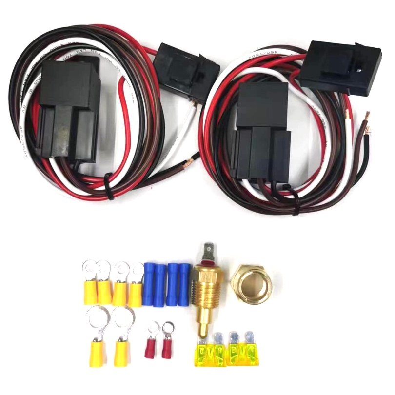 2 set of Car Electric Fan Wiring Harness with Temperature Sensor