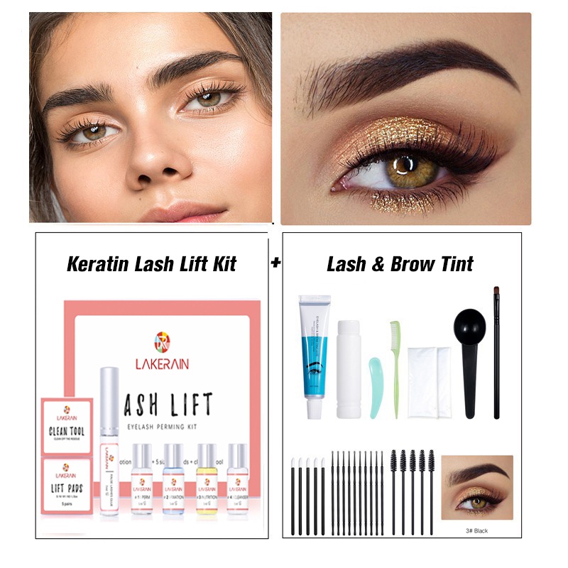 Lash & Eyebrow Tint Dye Kit and Keratin Lash Lift Kit ,DIY Instant