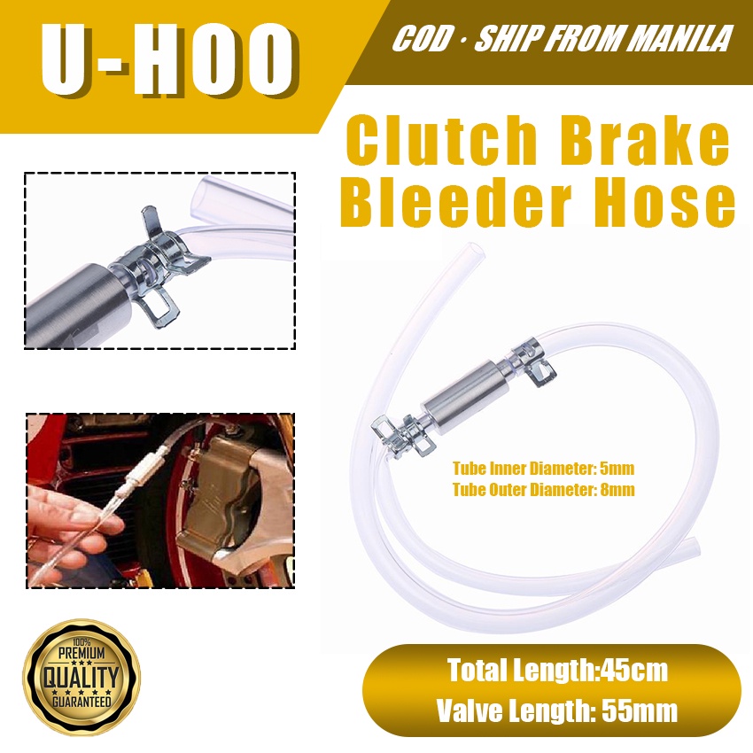 Aluminium Motorcycle Brake bleeder hose Rubber tube One Way Valve Outer