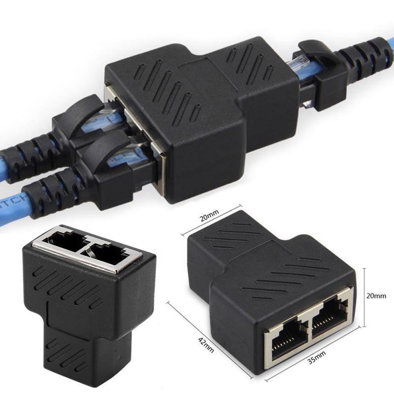 1 To 2 Way LAN RJ45 Extender Splitter LAN Ethernet Cable Adapter For ...