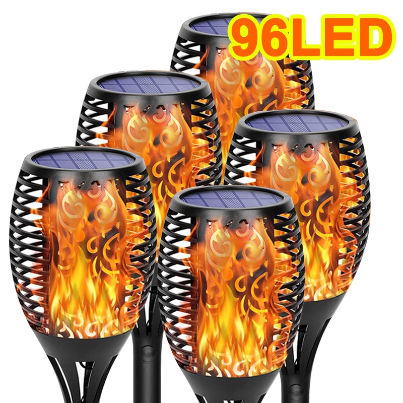 96LED solar light flashlight flashlight blinking flame light outdoor