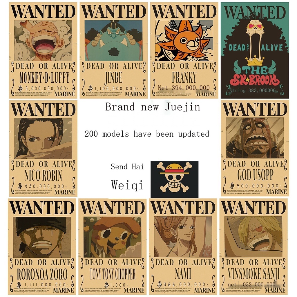 One Piece Wanted Poster Straw Hat Nika Luffy 3 Billion Reward Order ...