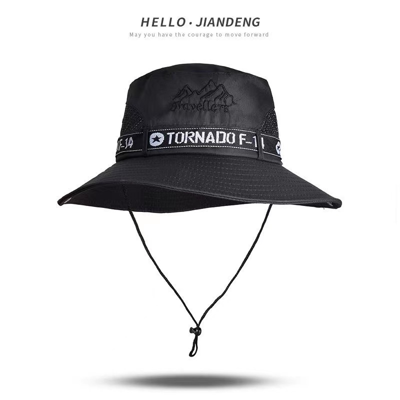 fisherman hat men and women with windproof rope sun protection basin