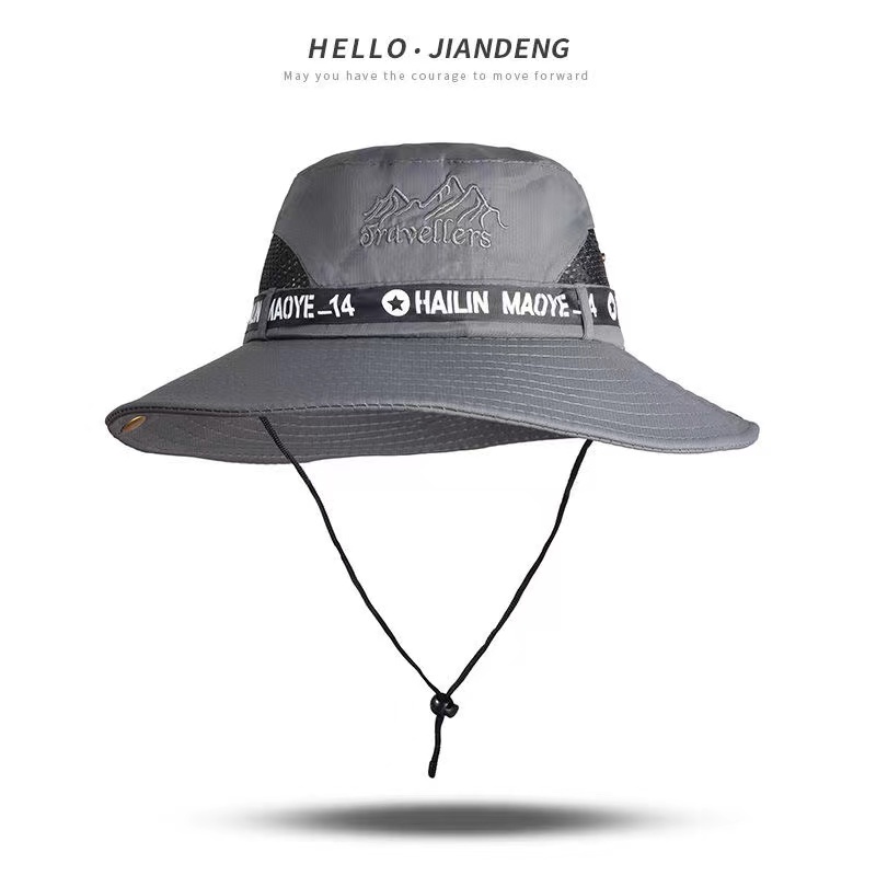 fisherman hat men and women with windproof rope sun protection basin