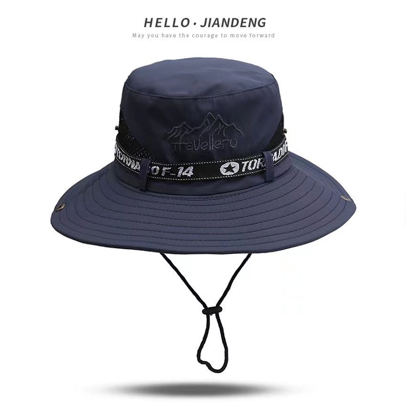fisherman hat men and women with windproof rope sun protection basin