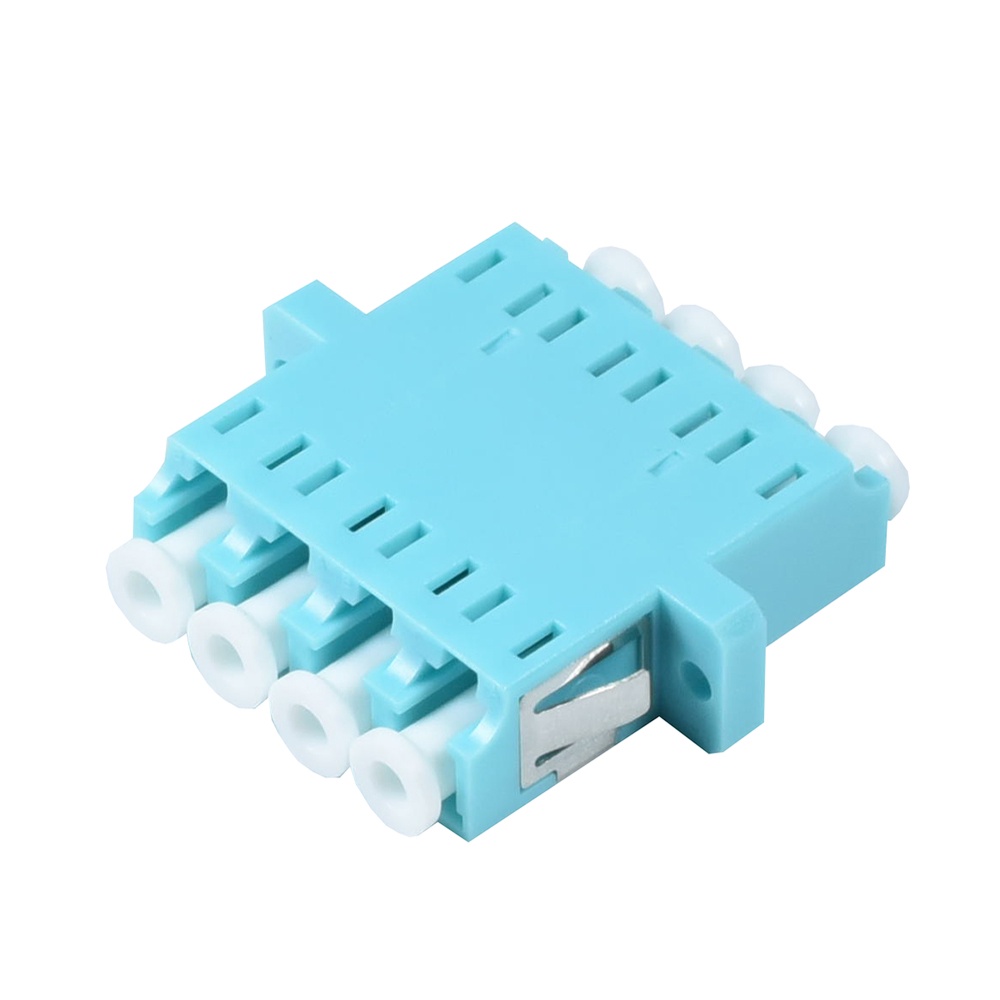 2 pcs/lot LC/OM3 Quad Fiber Optical Adapter Flange Fiber Optic Coupler ...