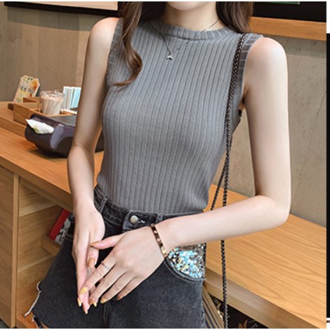 SK6826 -M'SIA Ready Stock Knitted Material Women Top Women Singlet ...