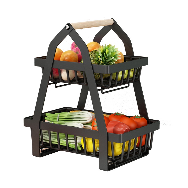 6677 2 Tier Onion Rack Fruit Basket Rak Bawang Bertingkat Vegetable ...