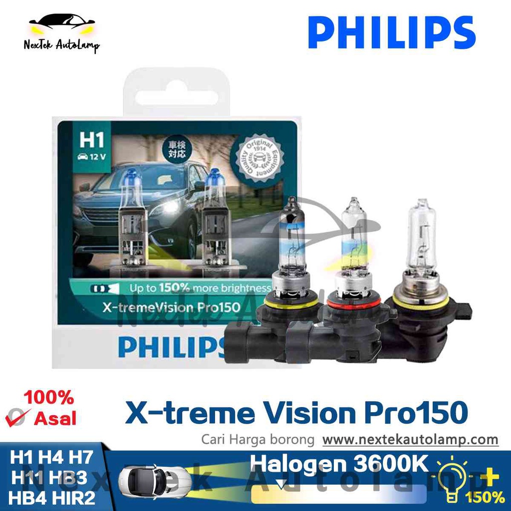 Philips 12V H1 X-treme Vision Pro150 +150% Brighter Upgrade Twin Pack 48177017s