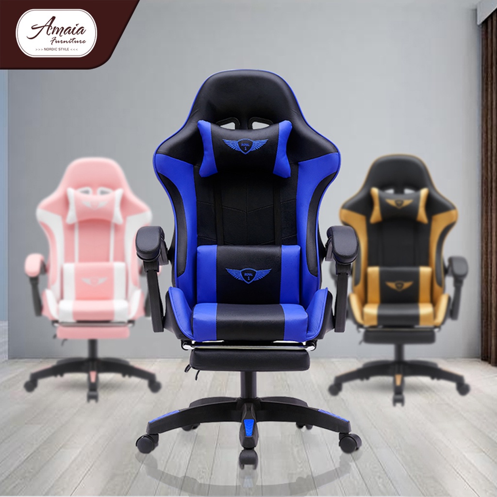 Office Chair Head Pillow Blue Gaming Chair Ergonomic Office