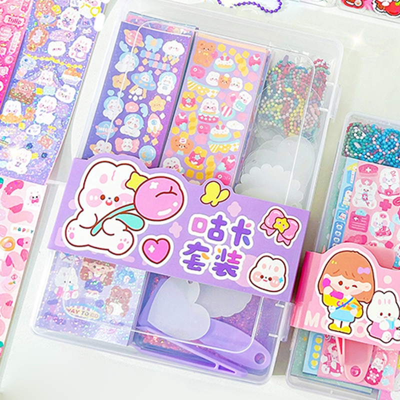 260 Pcs Cartoon Guka Cream Gum Boxed Stickers Set Transparent Acrylic ...