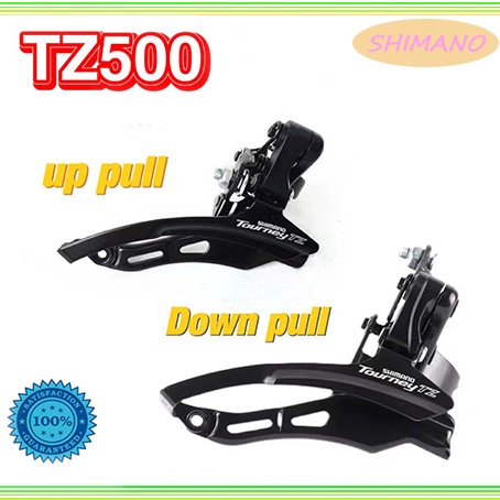 Dérailleur Avant Shimano Tourney TZ FD-TZ500 Pour VTT, 3x6/7 Vitesses, Tirage Haut, Noir, Neuf