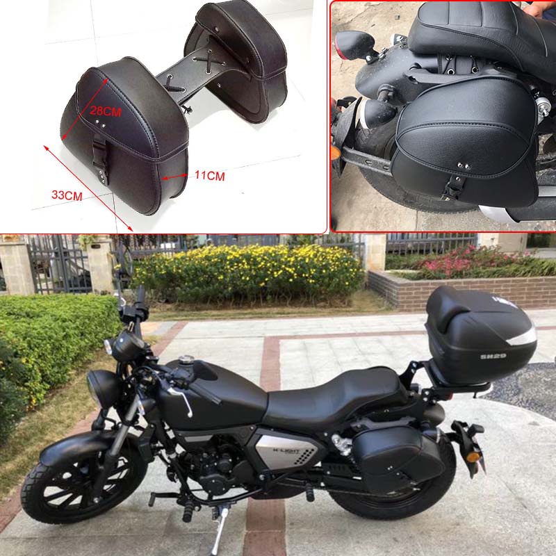 Motorcycle Saddle Bags Side Tool Bags – Fits Harley Sportster XL 883 XL 1200 & Universal