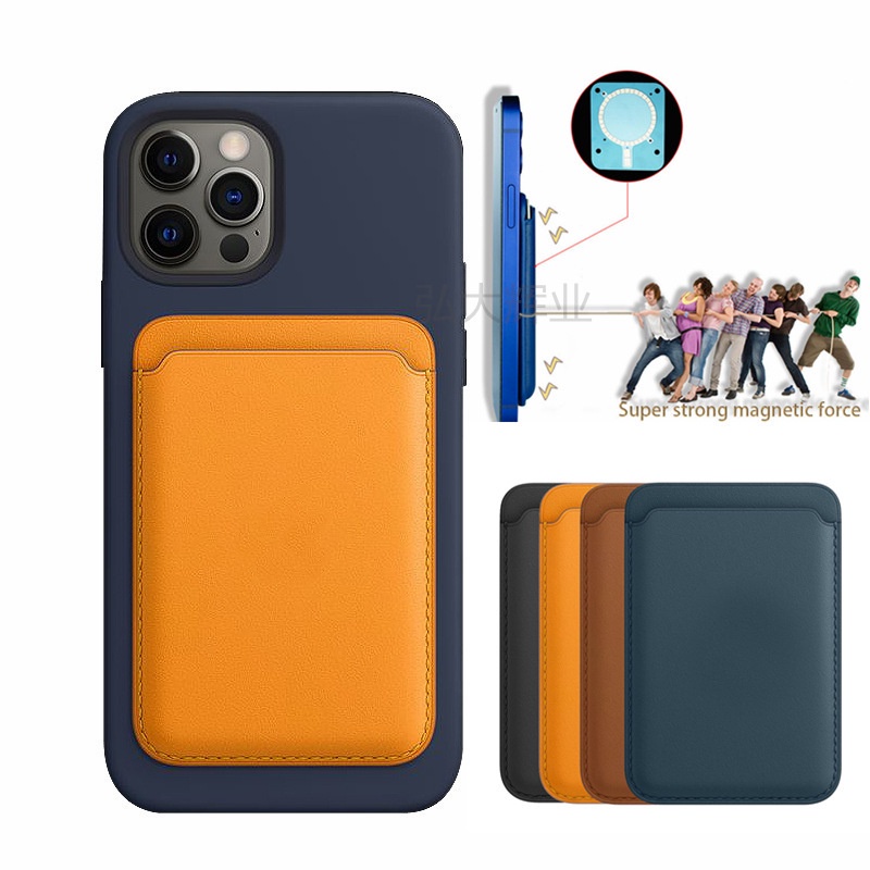 Deluxe original leather card case with logo for iPhone 12 Pro