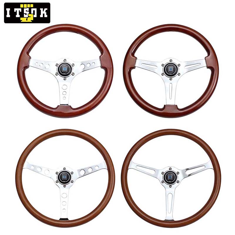 【ITSOK】Nardi Wood Classic Chrome Spoke Steering Wheel 14inci 15inch ...