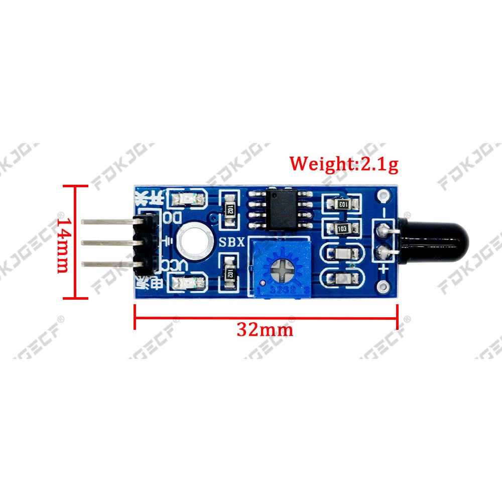 LM393 3 Pin / 4 Pin IR Flame Detection Sensor Module Fire Detector ...
