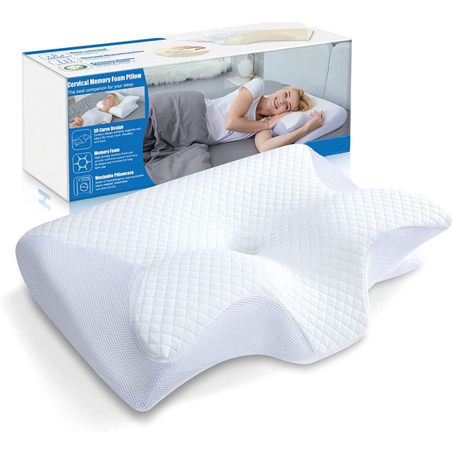 Cervical Memory Foam Pillow Contour Pillow for Neck and Shoulder Pain Orthopedic Sleep Neck Contour Pillow for Side Sleeping Shopee Malaysia